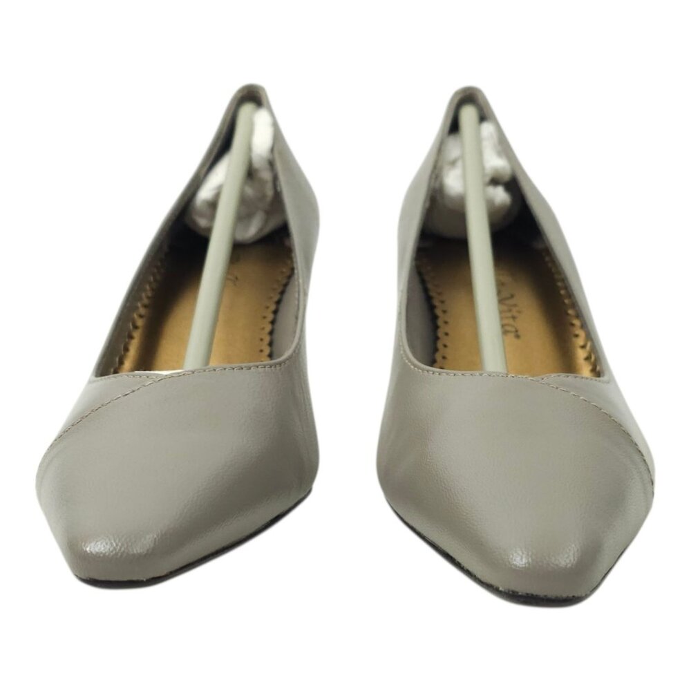 Bella Vita WOW Taupe Pump Womens Size 5 M Kitten Heel Kidskin Leather NEW - Picture 3 of 15